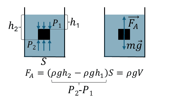 Сила Архимеда, действующая на погруженное тело